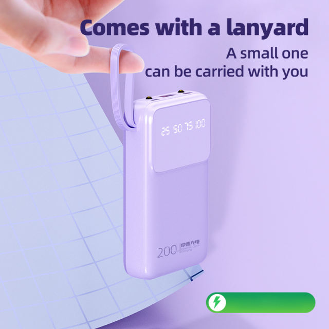 Colorful Series Mini Power Bank with Cables 10000mAh