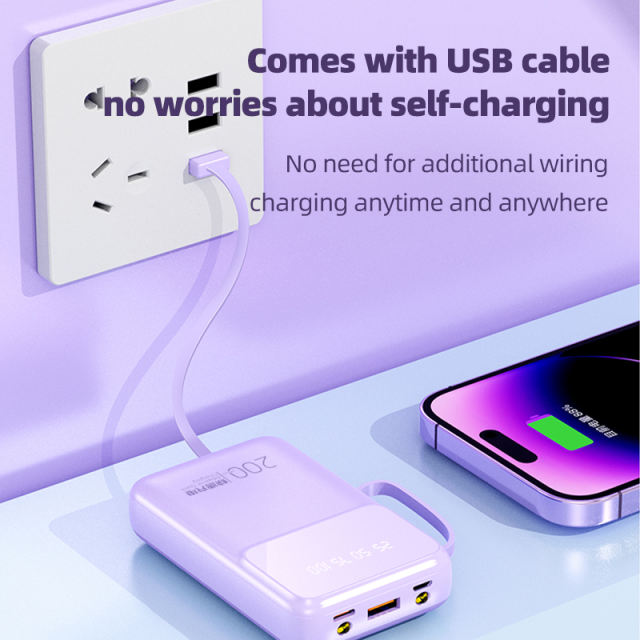 Colorful Series Mini Power Bank with Cables 10000mAh