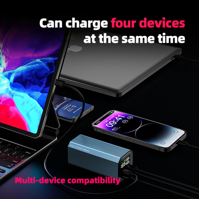 Wholesale PD 100W USB C Power Bank 20000mAh Fast Charging External Battery Pack with Dual USB-C