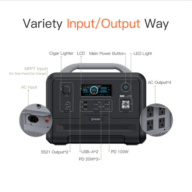 Most Popular Design Battery Cell Power 2024 1200W Portable Power Station