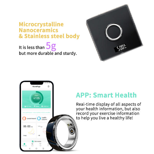 R8 Smart Ring Sleep Fitness Tracker Portable Health Tracking with Charging Case