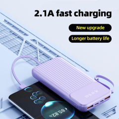 Multi-colors Fast Charging with 4 Cables Power Bank 10000mah 20000mah