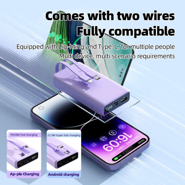 22.5W Comes with Dual Cables Fast Charging Power Bank