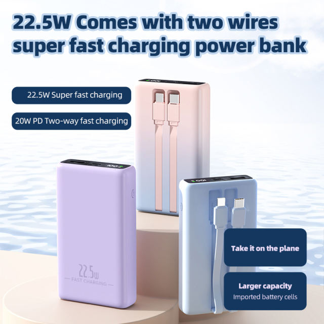 22.5W Comes with Dual Cables Fast Charging Power Bank