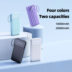 Multi-colors Fast Charging with 4 Cables Power Bank 10000mah 20000mah