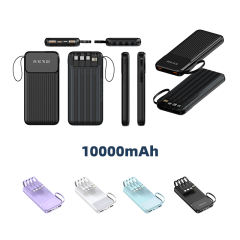 Multi-colors Fast Charging with 4 Cables Power Bank 10000mah 20000mah