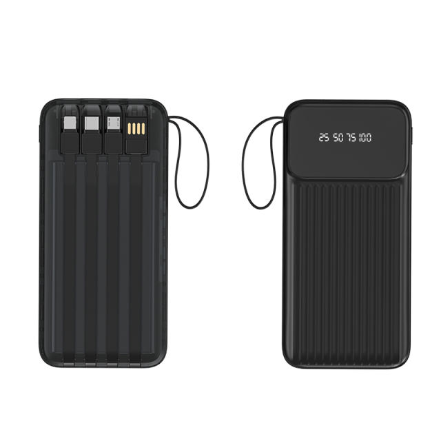 Multi-colors Fast Charging with 4 Cables Power Bank 10000mah 20000mah