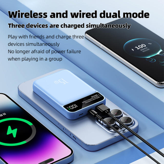Magnetic Portable Charger 10000mah Wireless Power Bank with Watch Charger