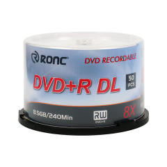 DVD+R DL 8.5GB 8X with Branded Surface - 50pk Spindle, 50 - Disc