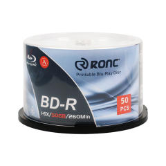 RONC BD-R 6X 25GB 50GB 100GB  Blu-ray Media White Inkjet Hub Printable Disc, Pack of 50