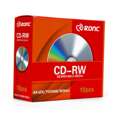 CD-RW 700MB 2X-12X Rewritable Media Disc - 10 Pack Boxes