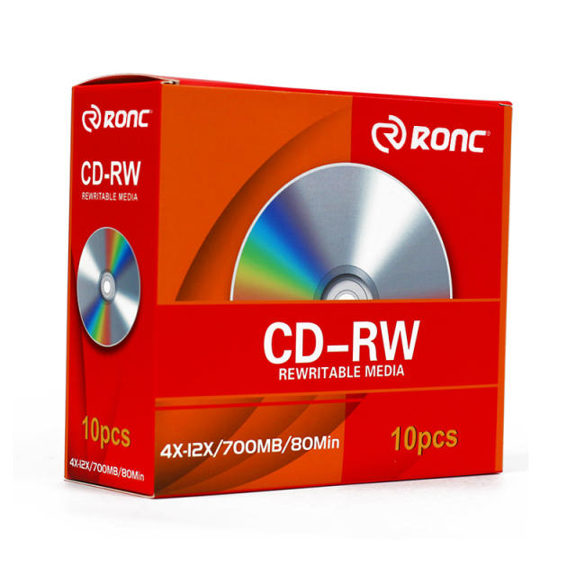 CD-RW 700MB 2X-12X Rewritable Media Disc - 10 Pack Boxes
