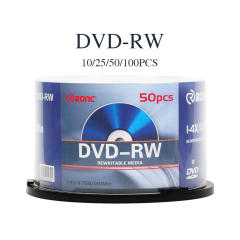 50 Pack RONC Blank DVD+RW 4X 4.7GB 120Min Branded Logo Rewritable DVD Media Disc
