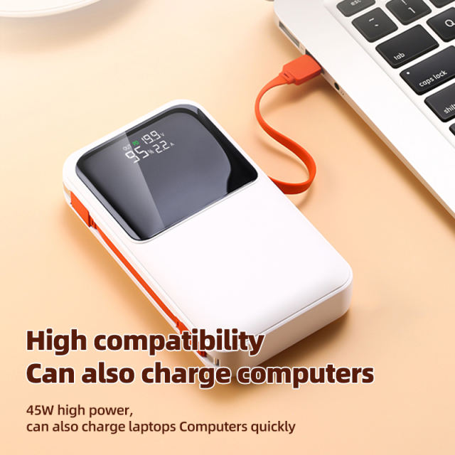 45w super fast charge 20000mAh built in 2 data cables powerbank RC-PD48