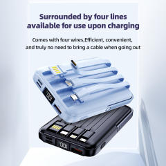 Mini transparent magnetic wireless charging，22.5W super charging built in four cables 10000mAh power bank RC-WP023