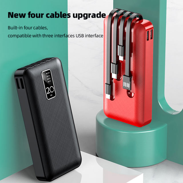 20000mAh Large capacity,built in four cables power bank RC-P207