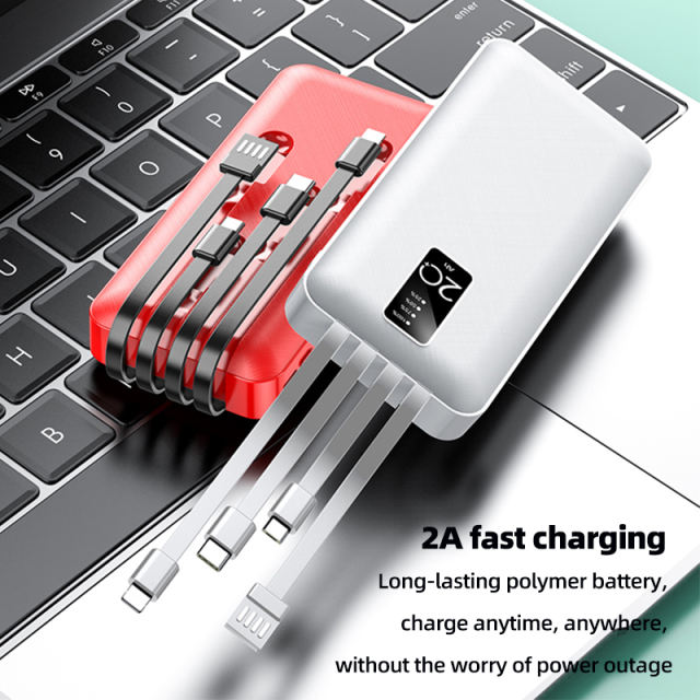 20000mAh Large capacity,built in four cables power bank RC-P207