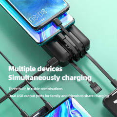 20000mAh Large capacity,built in four cables power bank RC-P207