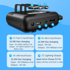 100W Super Fast Charging Multifunctional Intelligent Power Bank RC-PD43