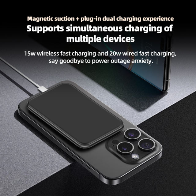 5,000mAh Ultra-thin Magnetic Wireless fast charging Power Bank RC-WP024