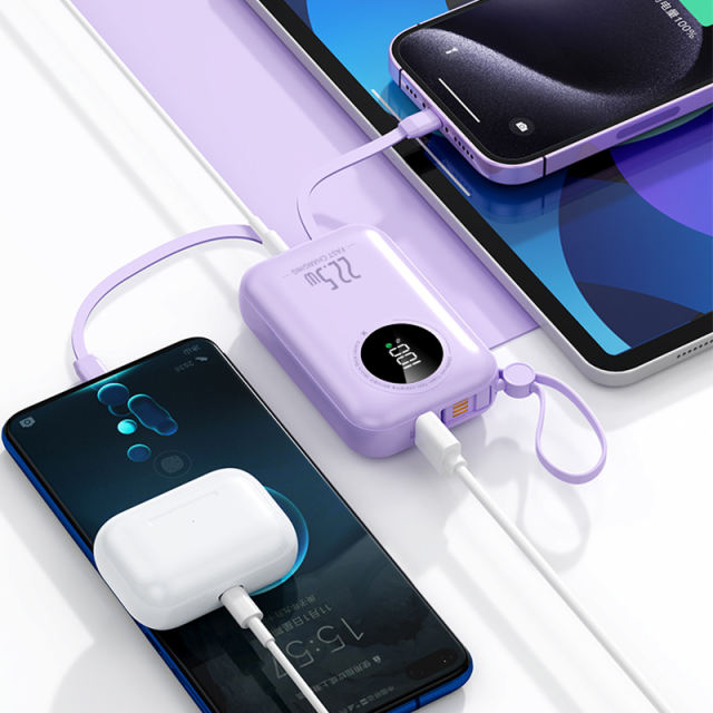 22.5W Super Fast Charge  Built in Three Cables 10,000mAh Power Bank RC-PD51