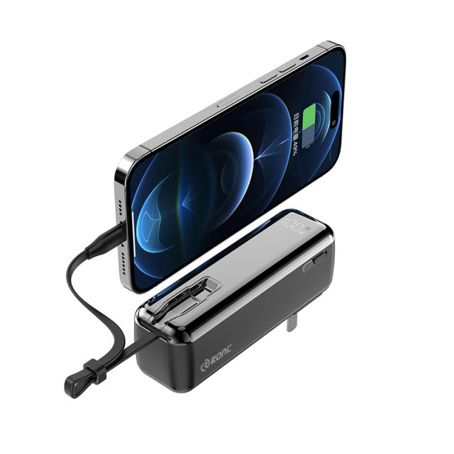 Folding AC-plug built in cables 22.5W Super Fast Charging 5,000mAh Power Bank RC-PD59