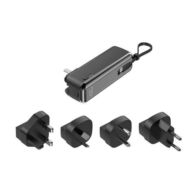 Folding AC-plug built in cables 22.5W Super Fast Charging 5,000mAh Power Bank RC-PD59