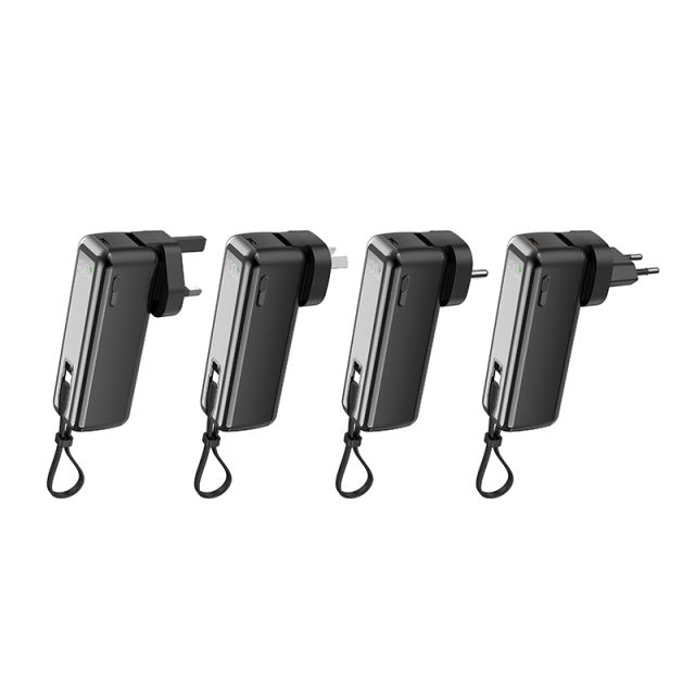 Folding AC-plug built in cables 22.5W Super Fast Charging 5,000mAh Power Bank RC-PD59