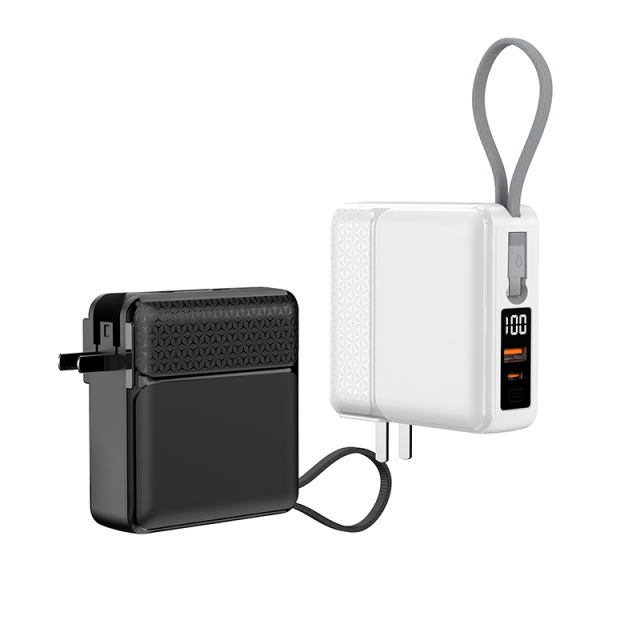 RC-PD61 Power Bank with Folding AC Plug and Built-in Cables RC-PD61