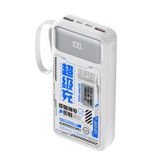 22.5W Super Fast Charging punk style Built-in four cables power bank RC-PD62