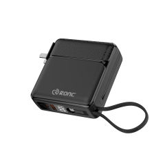 RC-PD61 Power Bank with Folding AC Plug and Built-in Cables RC-PD61