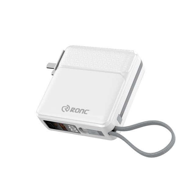 RC-PD61 Power Bank with Folding AC Plug and Built-in Cables RC-PD61