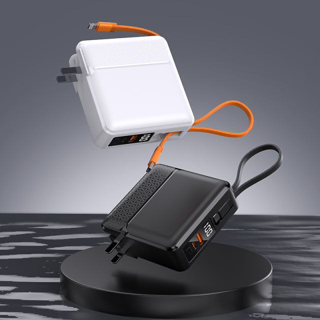 RC-PD61 Power Bank with Folding AC Plug and Built-in Cables RC-PD61