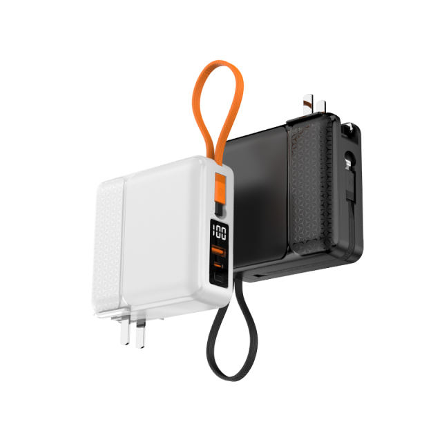 RC-PD61 Power Bank with Folding AC Plug and Built-in Cables RC-PD61