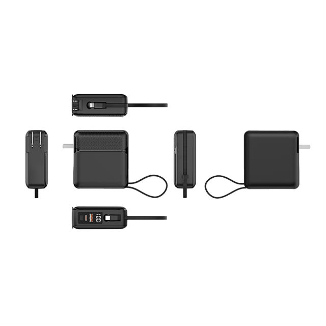 RC-PD61 Power Bank with Folding AC Plug and Built-in Cables RC-PD61