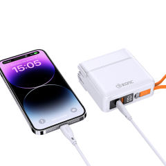 RC-PD61 Power Bank with Folding AC Plug and Built-in Cables RC-PD61