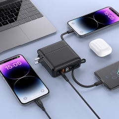 RC-PD61 Power Bank with Folding AC Plug and Built-in Cables RC-PD61