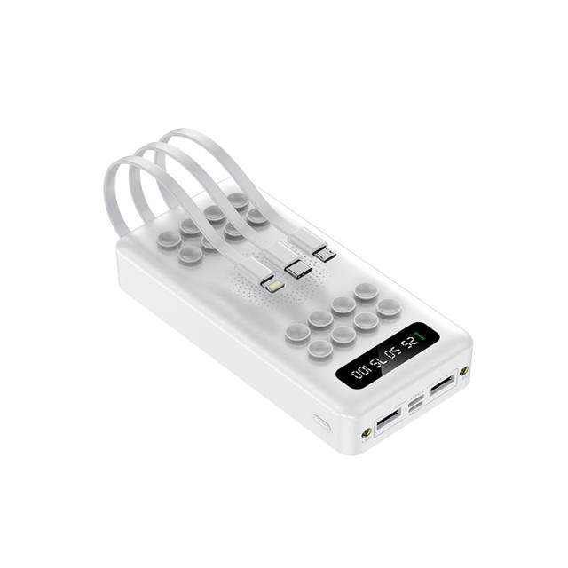 Suction Cup Wireless Charging Built in 3 cables 20,000mAh Large Capacity power bank RC-WP029