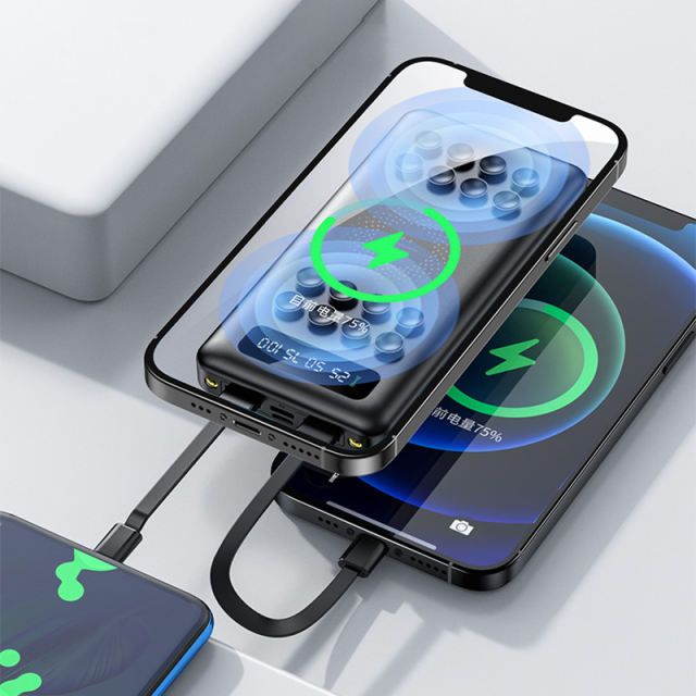 Suction Cup Wireless Charging Built in 3 cables 20,000mAh Large Capacity power bank RC-WP029