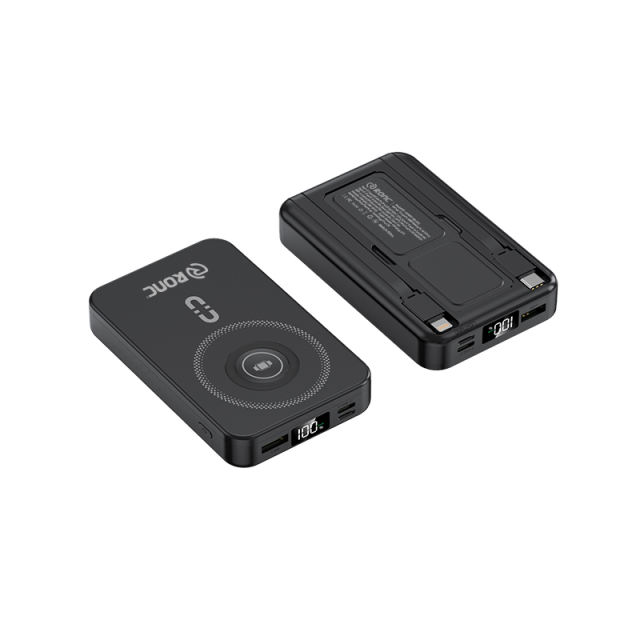 15W Magnetic Wireless Charging+PD20W Max Fast Charging Built-in 2 Cables Power Bank RC-WP030