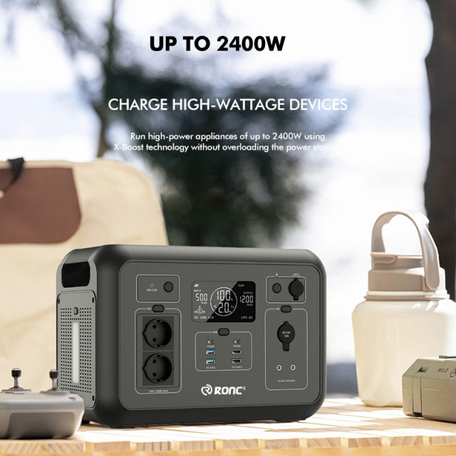 AC 1200W OUTPUT Outdoor Portable Power Station 315000mAh /3.2V Start Car Charging+Solar Panel Charging RC-PP07