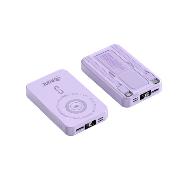 15W Magnetic Wireless Charging+PD20W Max Fast Charging Built-in 2 Cables Power Bank RC-WP030