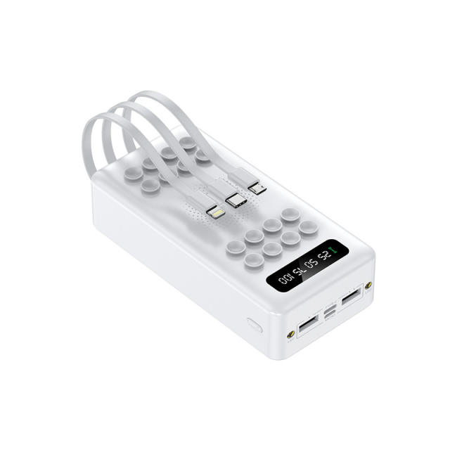 Suction Cup Wireless Charging Built in 3 cables 20,000mAh Large Capacity power bank RC-WP029