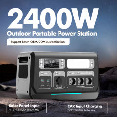 AC 2400W OUTPUT Outdoor Portable Power Station 640000mAh /3.2V Start Car Charging+Solar Panel Charging RC-PP08