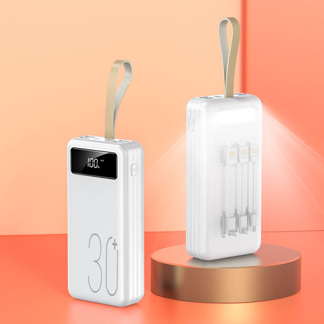 60,000mAh Large Capacity Power Bank Comes with 3 Detachable Data Cables RC-P601