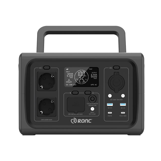 AC 600W output Outdoor Portable Power Station 160000mAh /3.2V Start Car Charging+Solar Panel Input RC-PP06