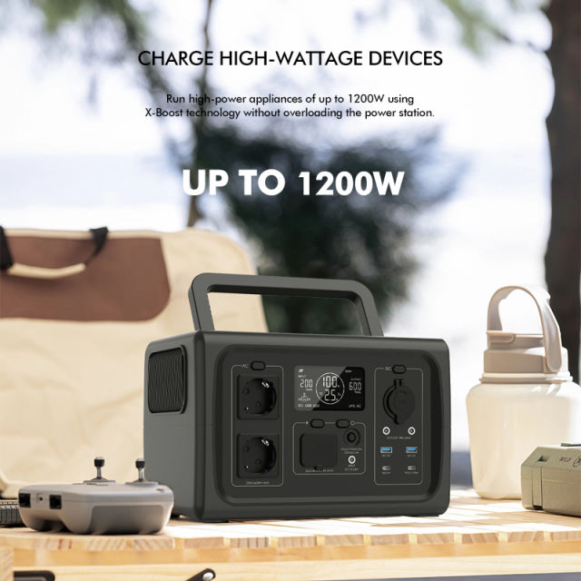 AC 600W output Outdoor Portable Power Station 160000mAh /3.2V Start Car Charging+Solar Panel Input RC-PP06