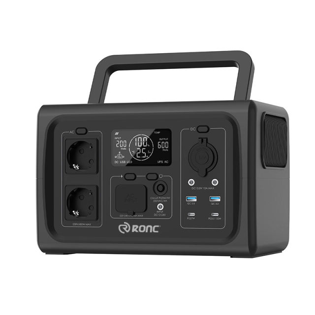AC 600W output Outdoor Portable Power Station 160000mAh /3.2V Start Car Charging+Solar Panel Input RC-PP06