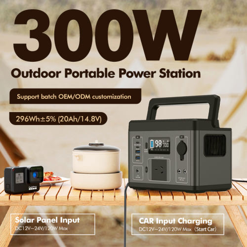 300W Outdoor Portable Power Station 80,000mAh /3.7V Start Car Charging+Solar Panel Input RC-PP05