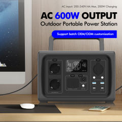 AC 600W output Outdoor Portable Power Station 160,000mAh /3.2V Start Car Charging+Solar Panel Input RC-PP06